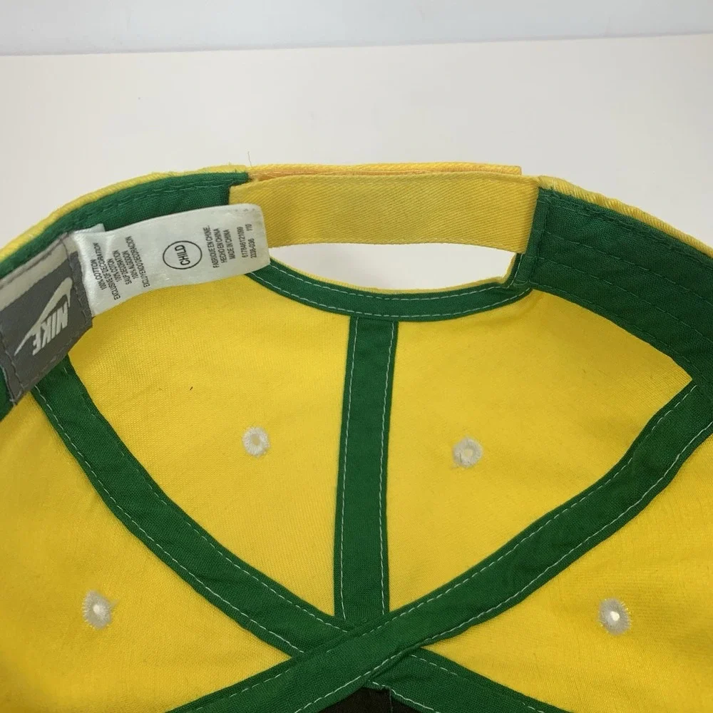 Green Yellow CHILD Nike Hat 2000s Adjustable Cotton Baseball Cap